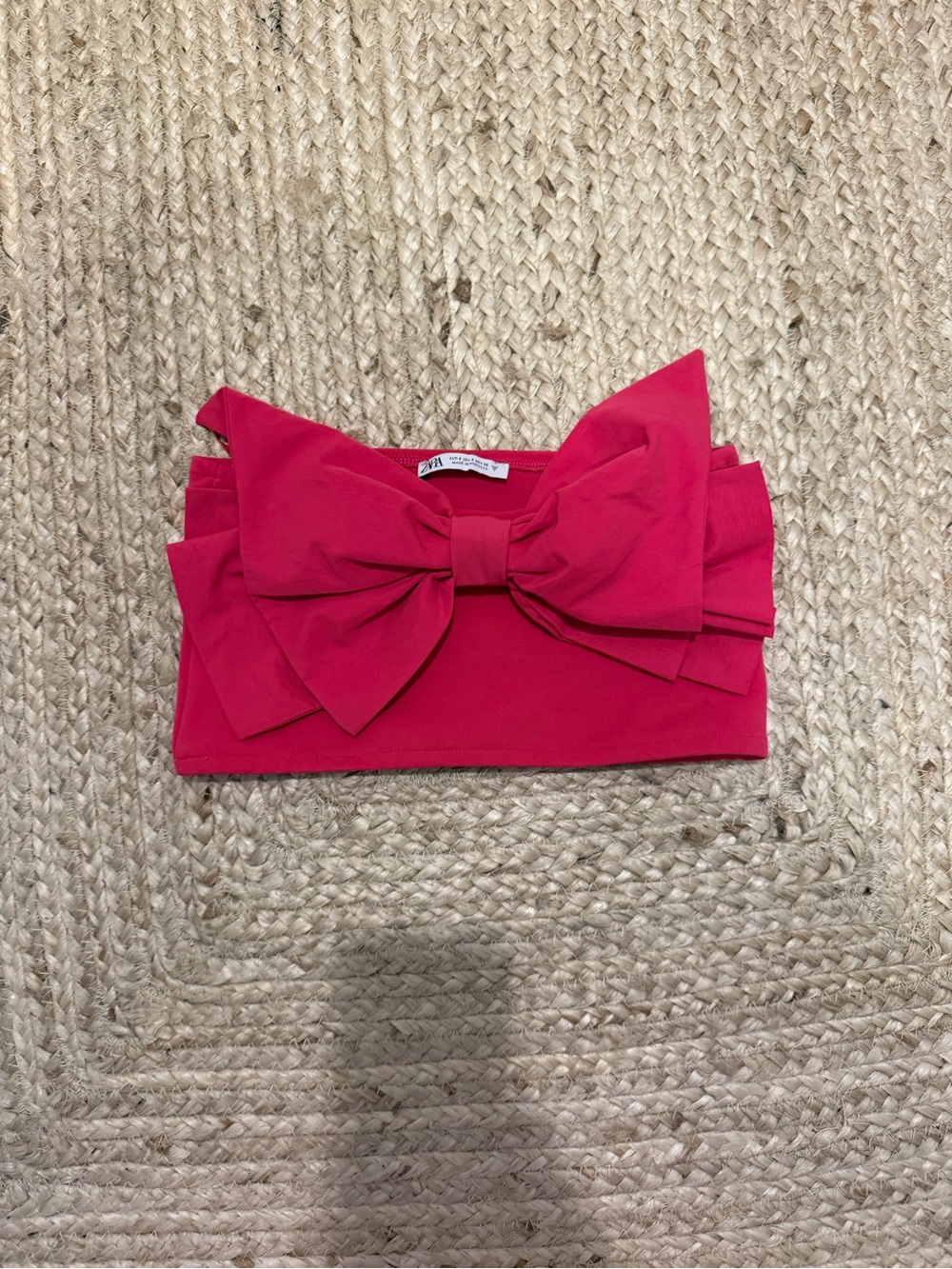 Zara Hot Pink Bow Crop Top